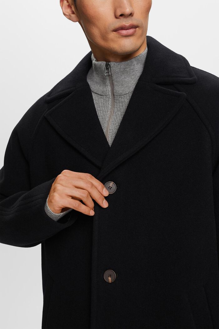 Płaszcz z mieszanki wełnianej, BLACK, detail image number 2