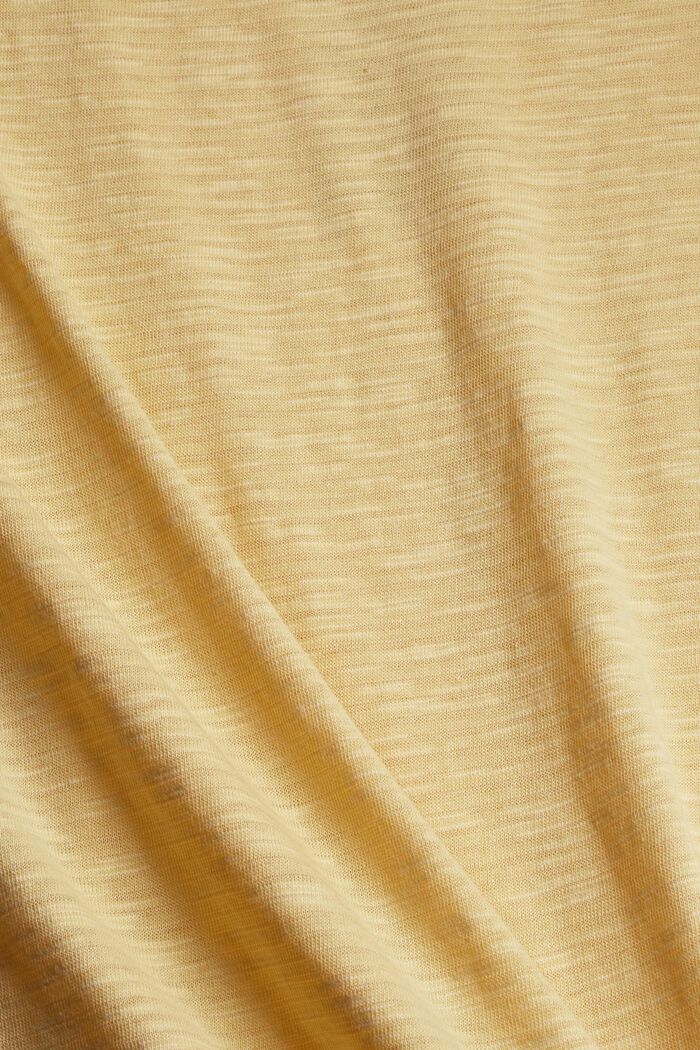 Dzianinowa koszulka z mieszanki bawełny ekologicznej, DUSTY YELLOW, detail image number 4