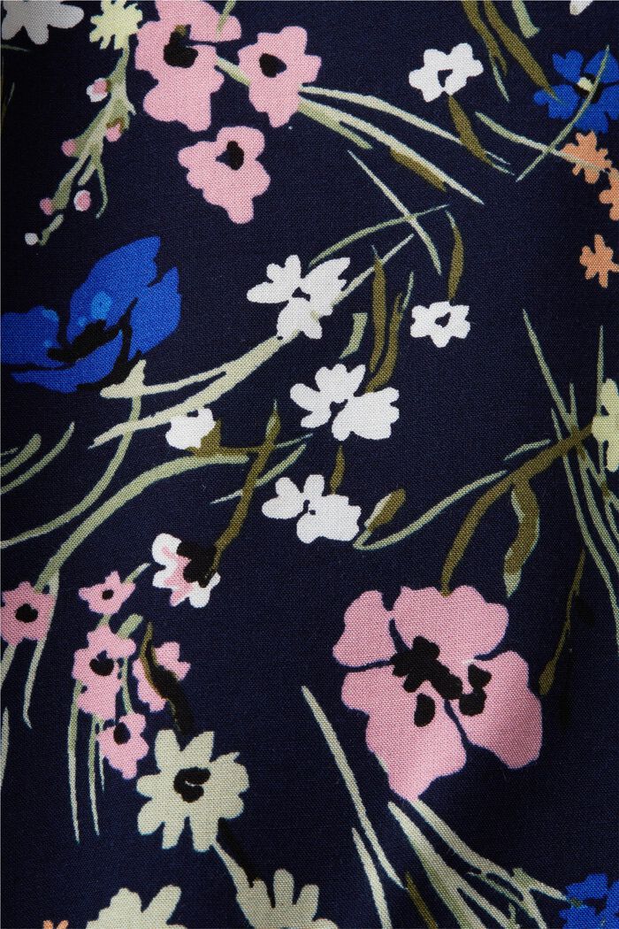 Bluzka w kwiaty z dekoltem z rozcięciem, NAVY, detail image number 5