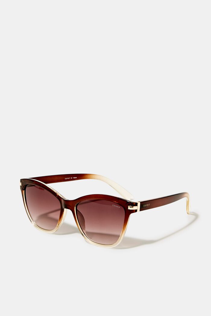 Cieniowane okulary przeciwsłoneczne w stylu „kocie oko”, BROWN, detail image number 0