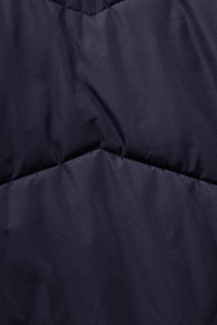 Pikowany płaszcz puffer z kapturem, NAVY, detail image number 5