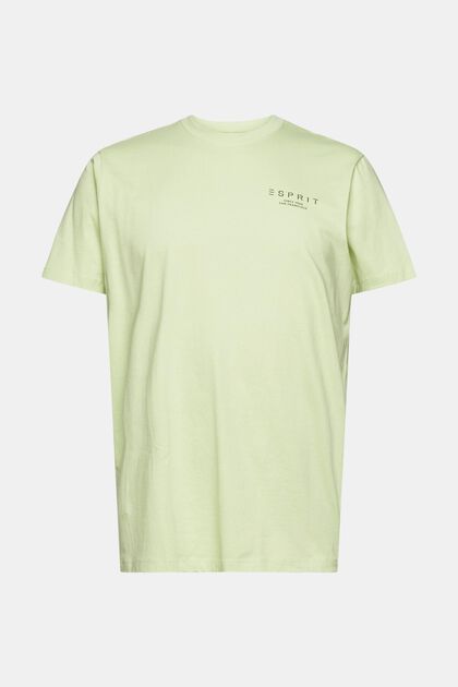 T-shirt z dżerseju z nadrukiem z logo, LIGHT GREEN, overview