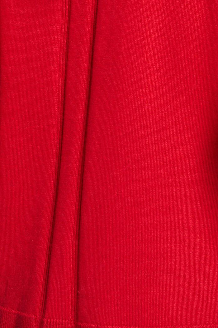 Kardigan z dekoltem w serek, DARK RED, detail image number 4
