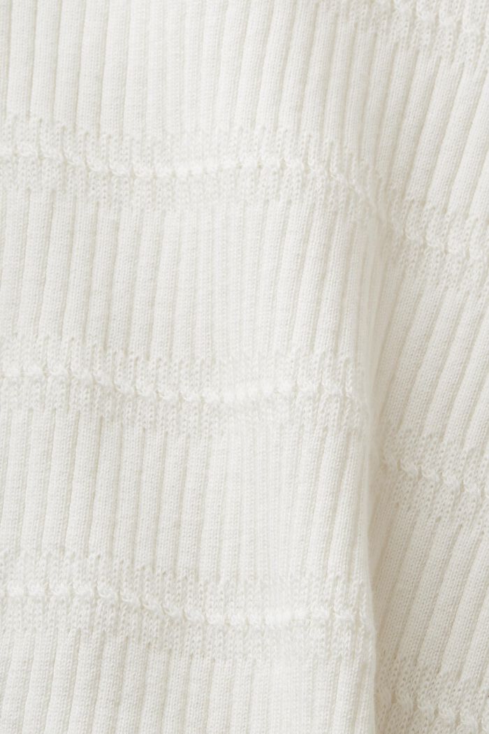 Sweter z krótkim rękawem z dzianiny, OFF WHITE, detail image number 6