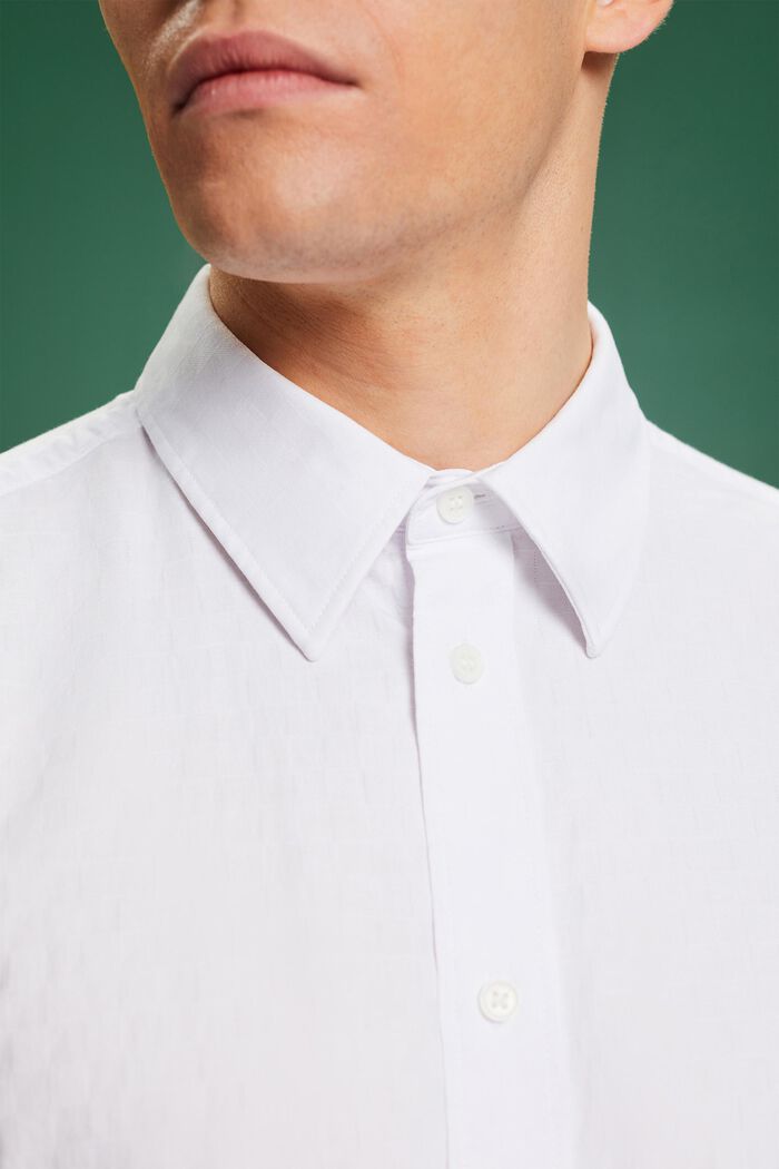 Żakardowa koszula z bawełny, WHITE, detail image number 2