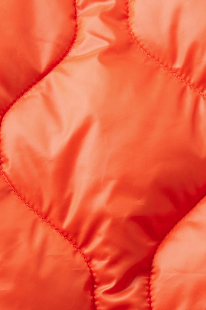 Pikowana kurtka puffer z kapturem, ORANGE RED, detail image number 5
