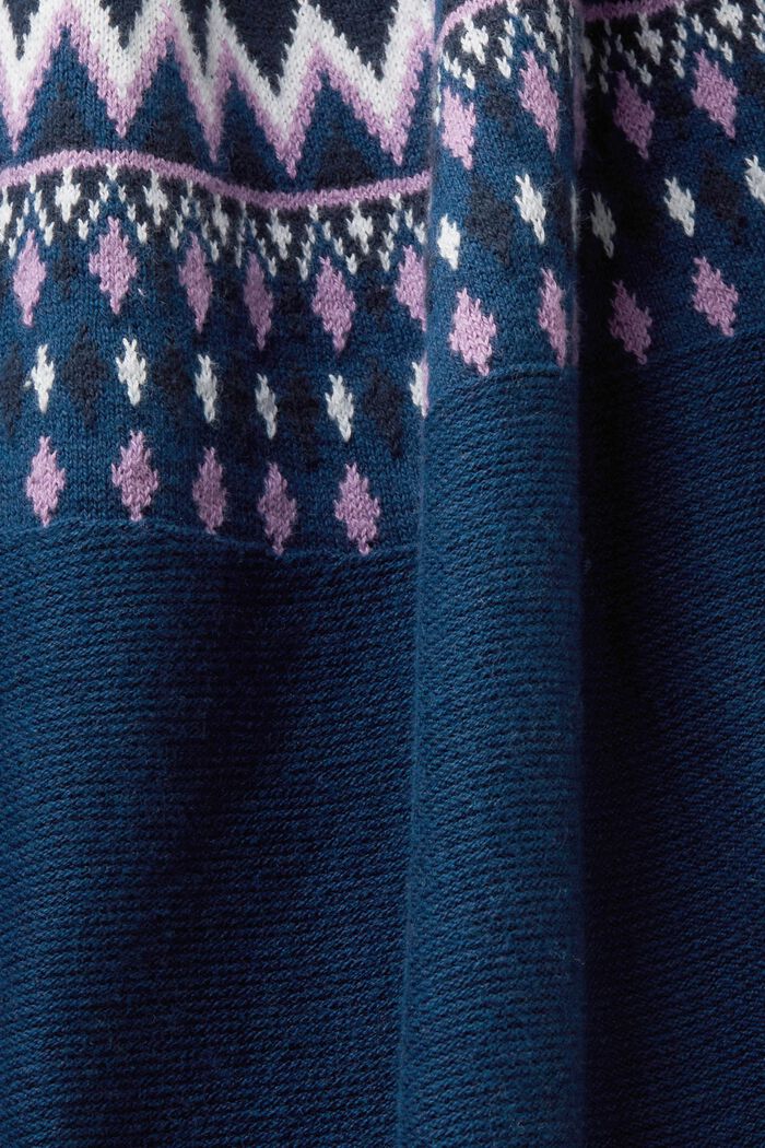 Żakardowy sweter, PETROL BLUE, detail image number 5