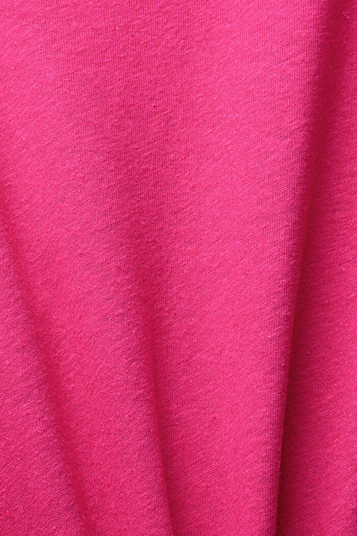 Z lnem: sukienka koszulowa o długości midi, PINK FUCHSIA, detail image number 4
