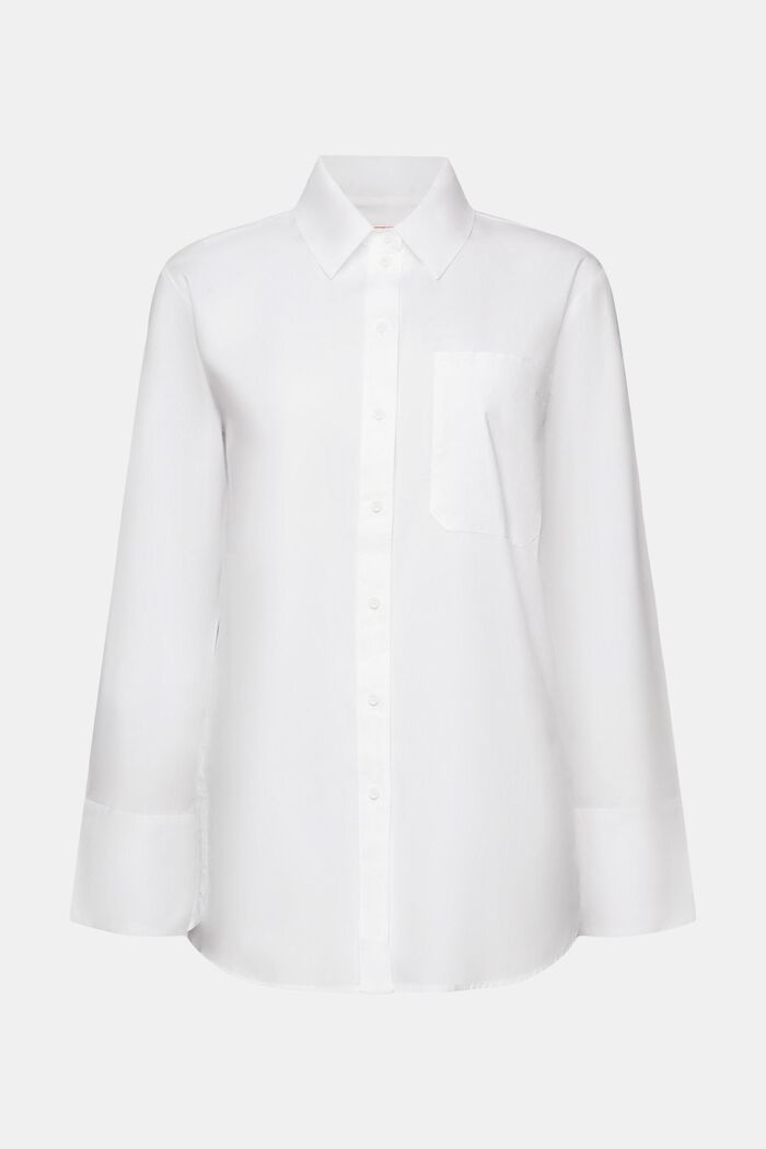 Bluzka koszulowa o luźnym kroju, 100% bawełny, WHITE, detail image number 6