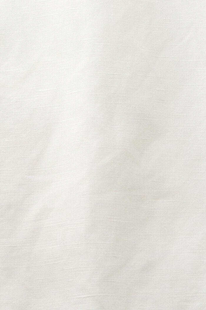 Skrócona bluzka koszulowa, mieszanka z lnem, WHITE, detail image number 4