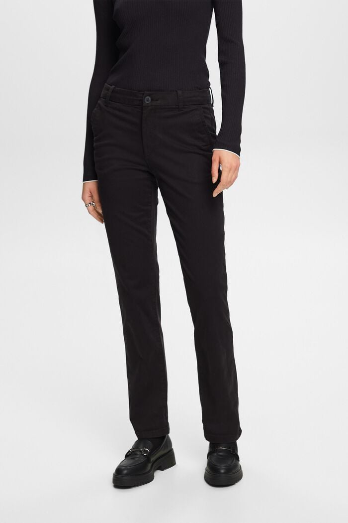 Elastyczne spodnie chino, mieszanka bawełniana, BLACK, detail image number 0