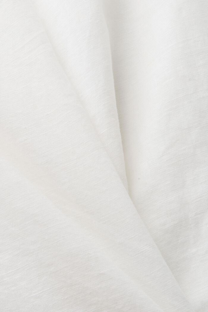 Bluzka bez rękawów z mieszanki lnianej, OFF WHITE, detail image number 6