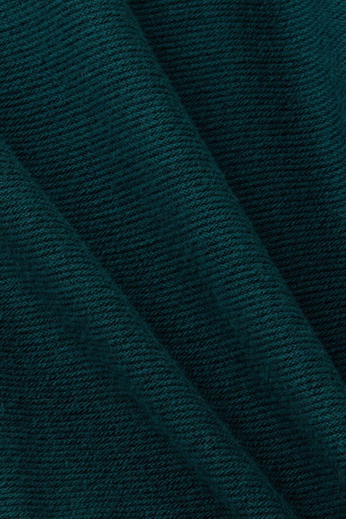 Żakardowy sweter z bawełny, EMERALD GREEN, detail image number 5