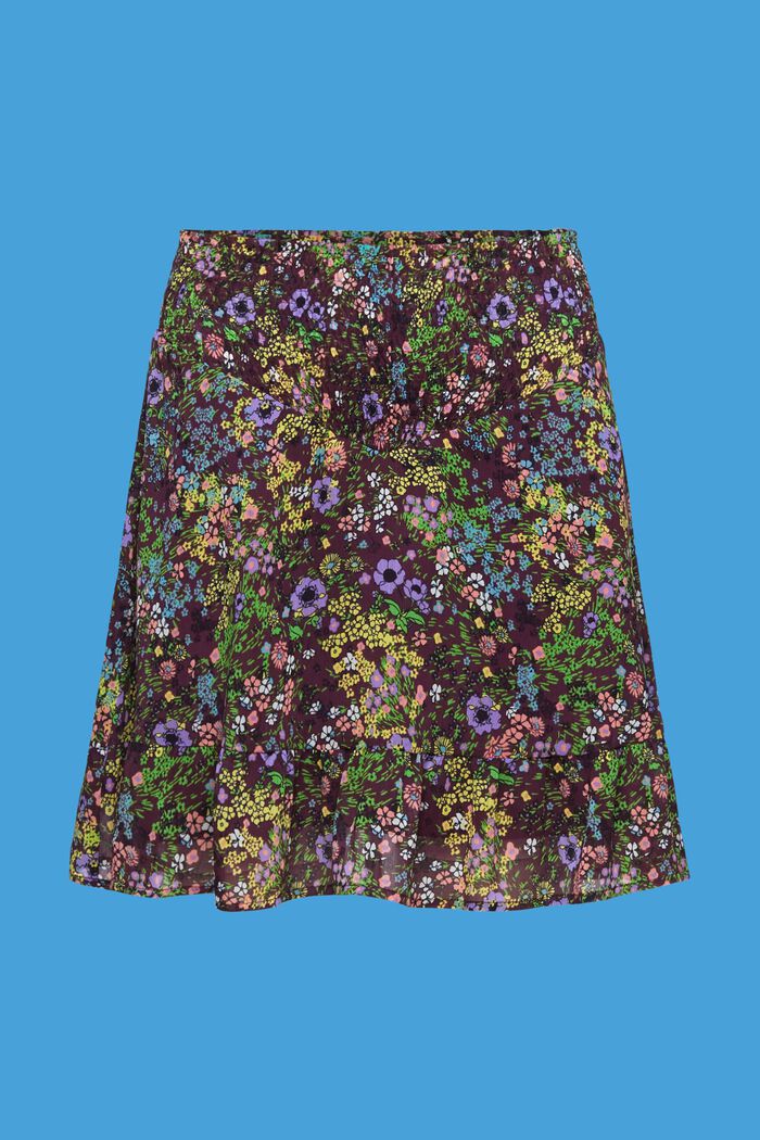 Spódnica mini w kwiaty, DARK PURPLE, detail image number 6