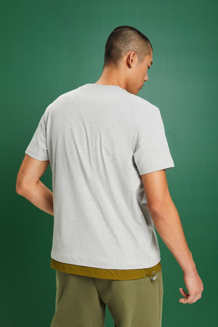 T-shirt z bawełnianego dżerseju ze ściąganym sznurkiem, LIGHT GREY, detail image number 4
