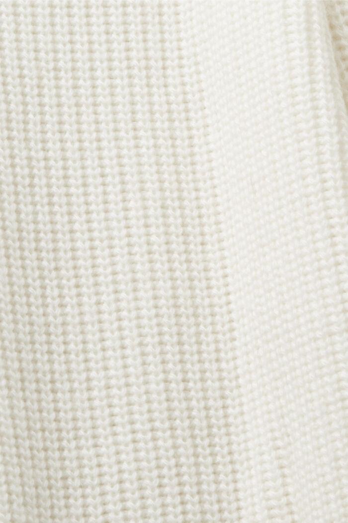 Sweter z suwakiem pod szyją, mieszanka z wełną, OFF WHITE, detail image number 6