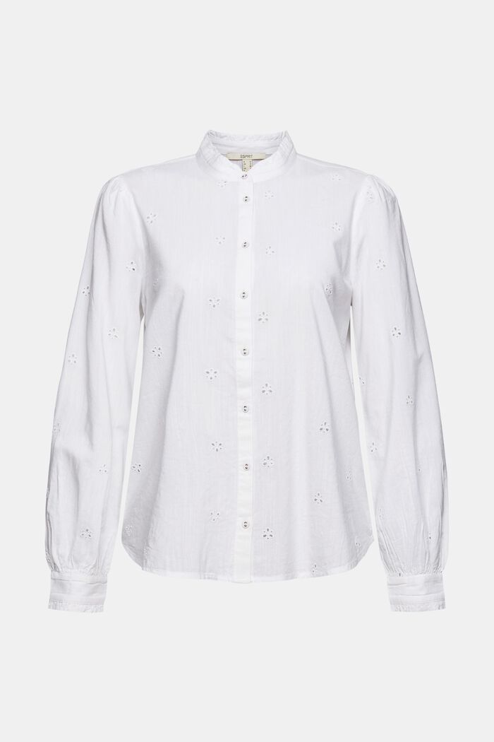 Bluzka z ażurowym, haftowanym wzorem, LENZING™ ECOVERO™
