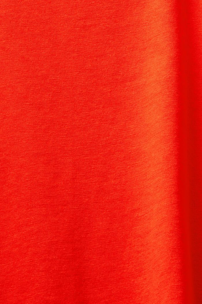 Bawełniany T-shirt z okrągłym dekoltem, RED, detail image number 5