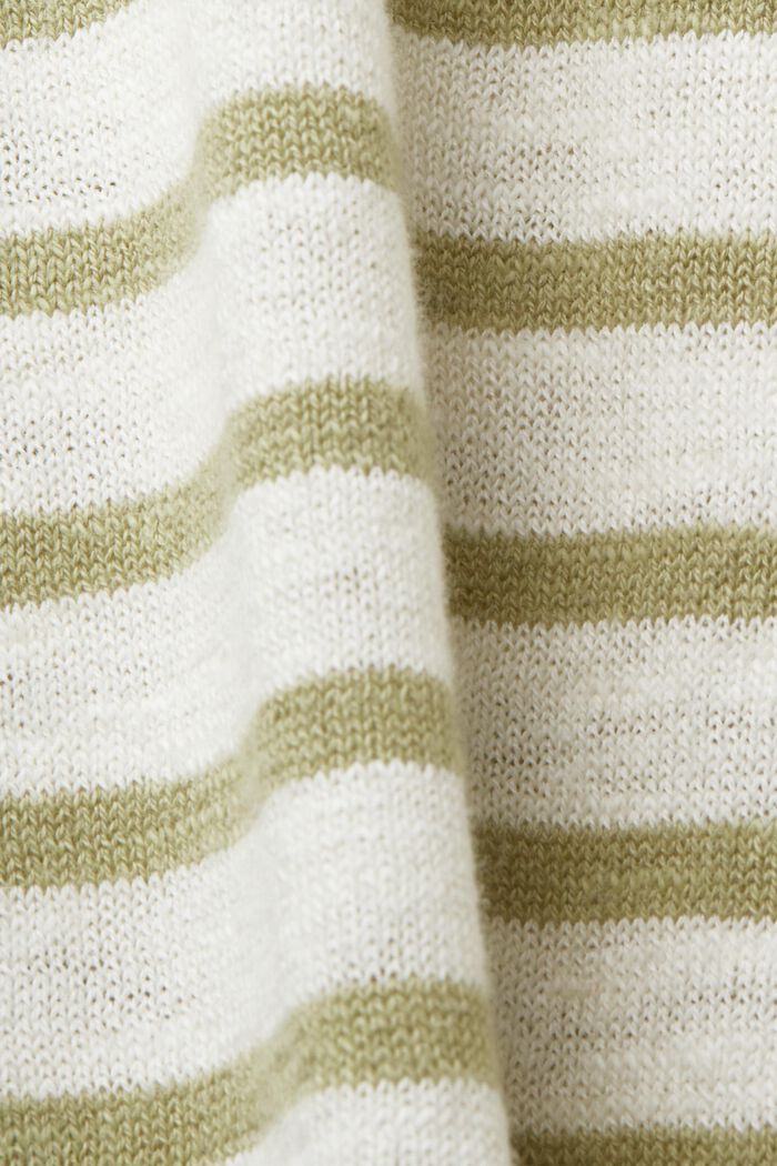 Pasiasty sweter z okrągłym dekoltem, mieszanka bawełny i lnu, NEW ICE, detail image number 5