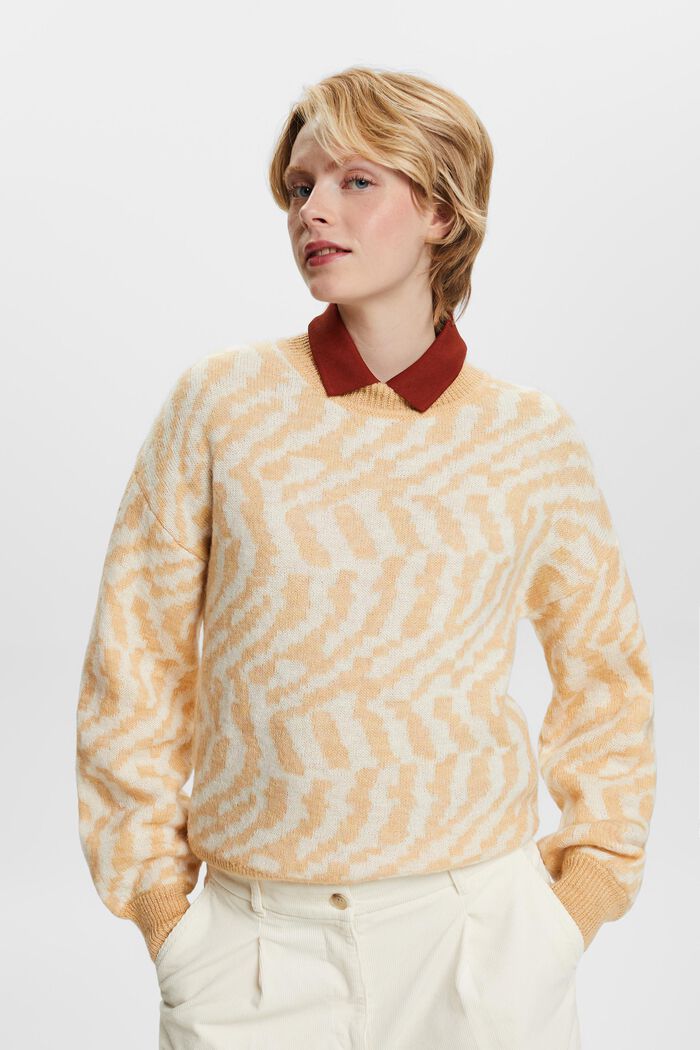 Sweter z mieszanki wełny i moheru, DUSTY NUDE, detail image number 2