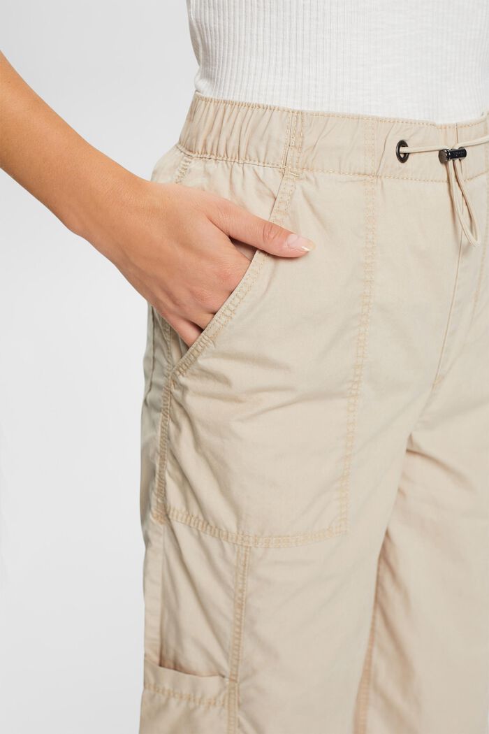 Spodnie bojówki na gumce, 100% bawełny, SAND, detail image number 2