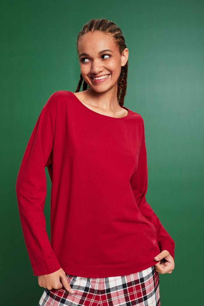 Flanelowa piżama w kratkę, NEW RED, detail image number 0