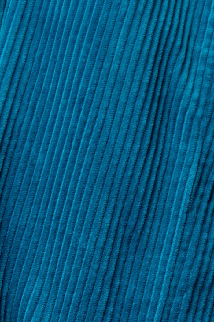 Spodnie sztruksowe z szerokimi, skróconymi nogawkami, TEAL BLUE, detail image number 1