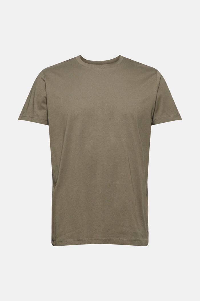 Jerseyowy T-shirt w 100% z bawełny organicznej, DARK KHAKI, detail image number 0
