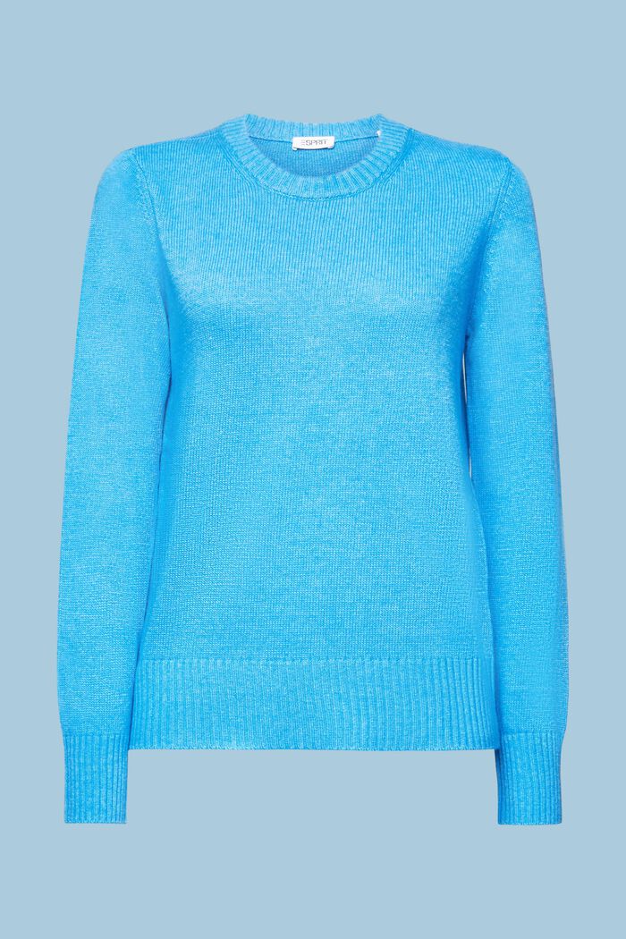 Sweter z okrągłym dekoltem, BLUE, detail image number 5