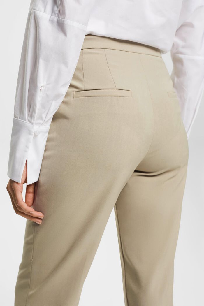 Skrócone spodnie w biznesowym stylu, DUSTY GREEN, detail image number 4