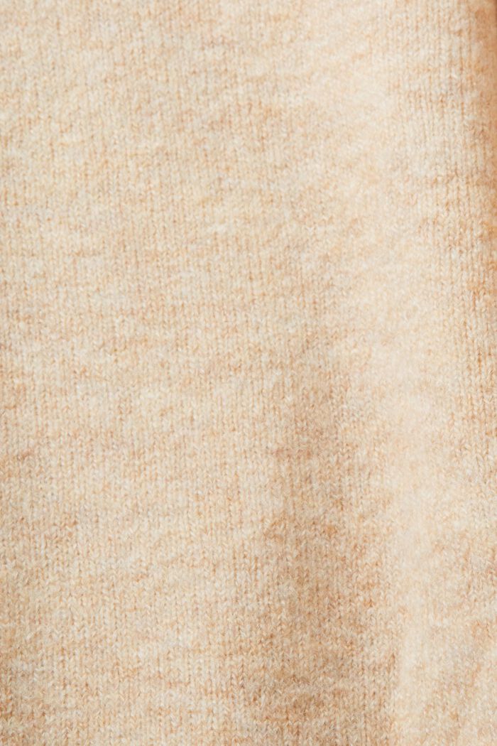 Sweter z półgolfem z mieszanki wełnianej, SAND, detail image number 5