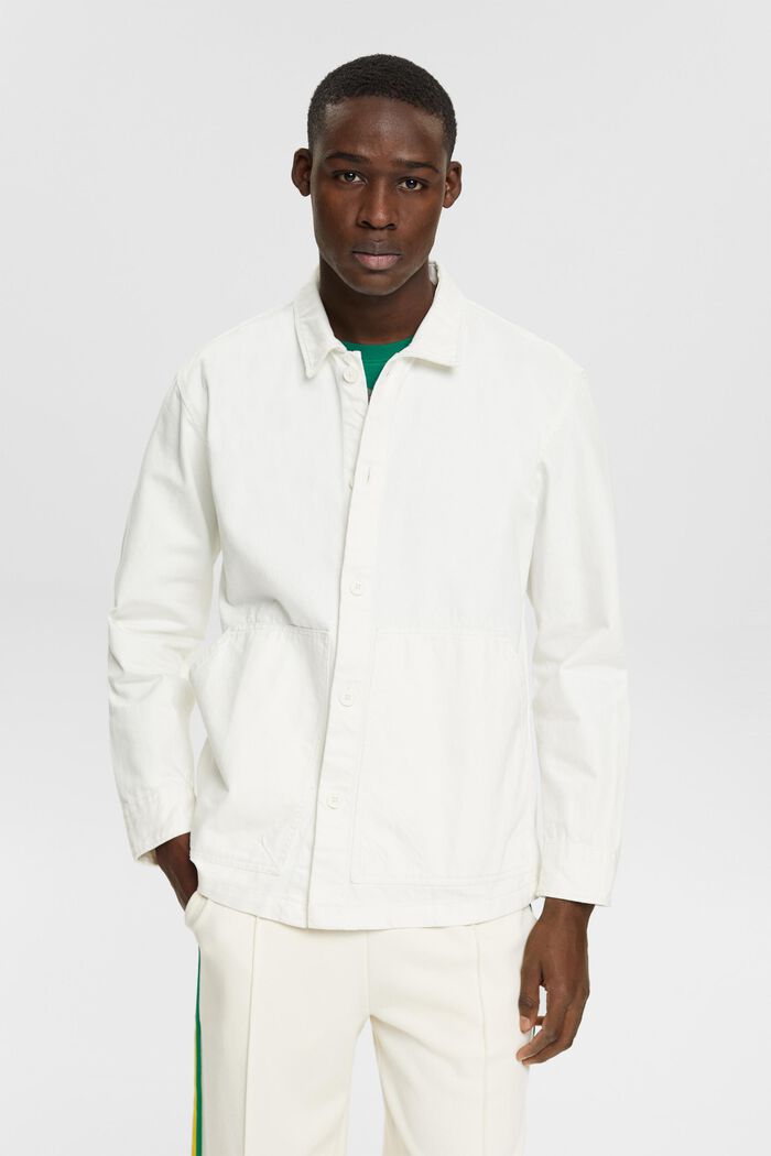 Kurtka koszulowa z bawełny organicznej, OFF WHITE, detail image number 0