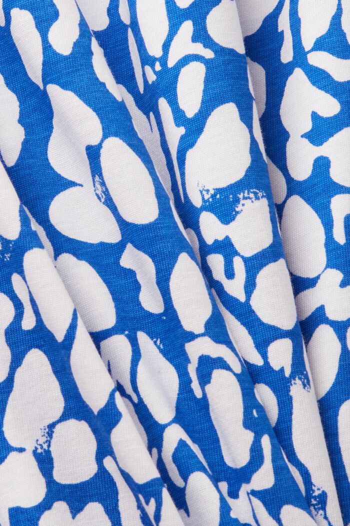 Wzorzysta sukienka midi z jerseyu, 100% bawełna, BRIGHT BLUE, detail image number 5