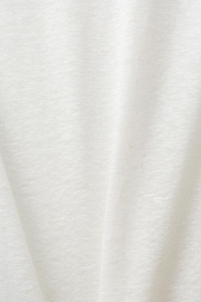 Lniany T-shirt, OFF WHITE, detail image number 5