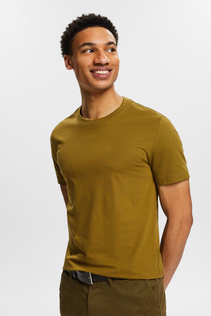 Dżersejowy T-shirt z bawełny organicznej, OLIVE, detail image number 0