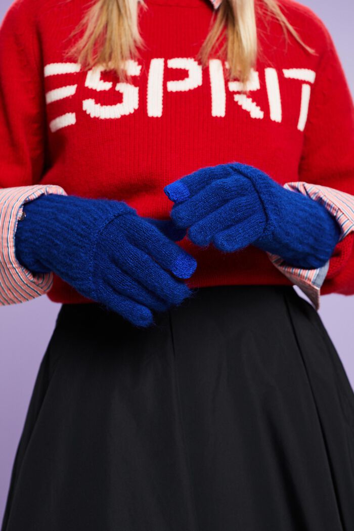 Dzianinowe rękawiczki 2w1, BRIGHT BLUE, detail image number 1