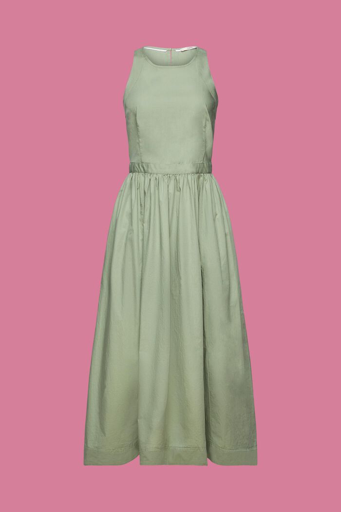 Sukienka midi z bawełny, PALE KHAKI, detail image number 6