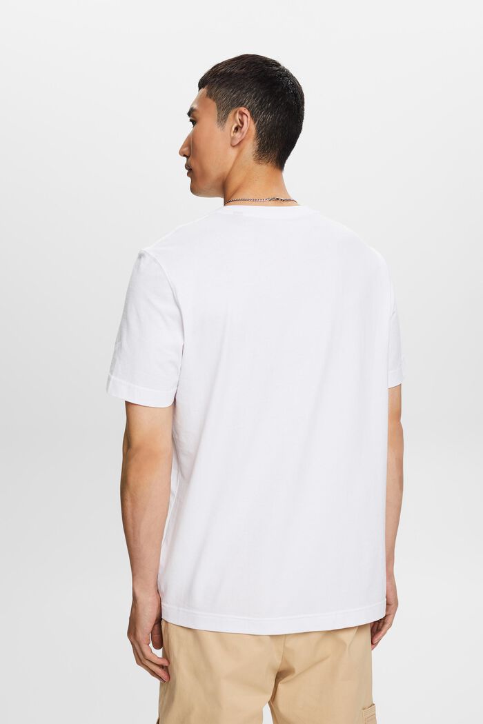 T-shirt z nadrukiem z bawełny organicznej, WHITE, detail image number 4