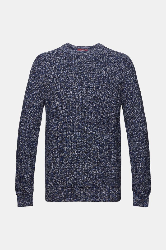Bawełniany sweter z prążkowanej dzianiny, PETROL BLUE, detail image number 6