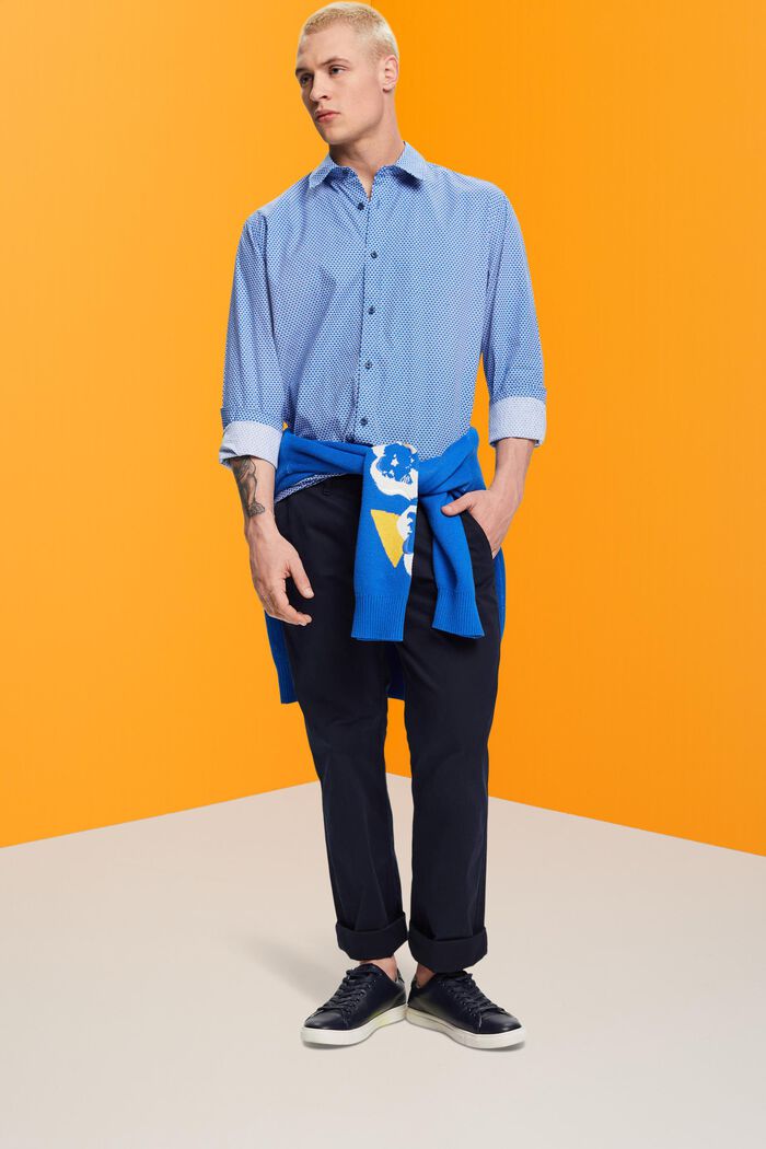 Koszula o fasonie slim fit ze wzorem na całej powierzchni, BLUE, detail image number 1