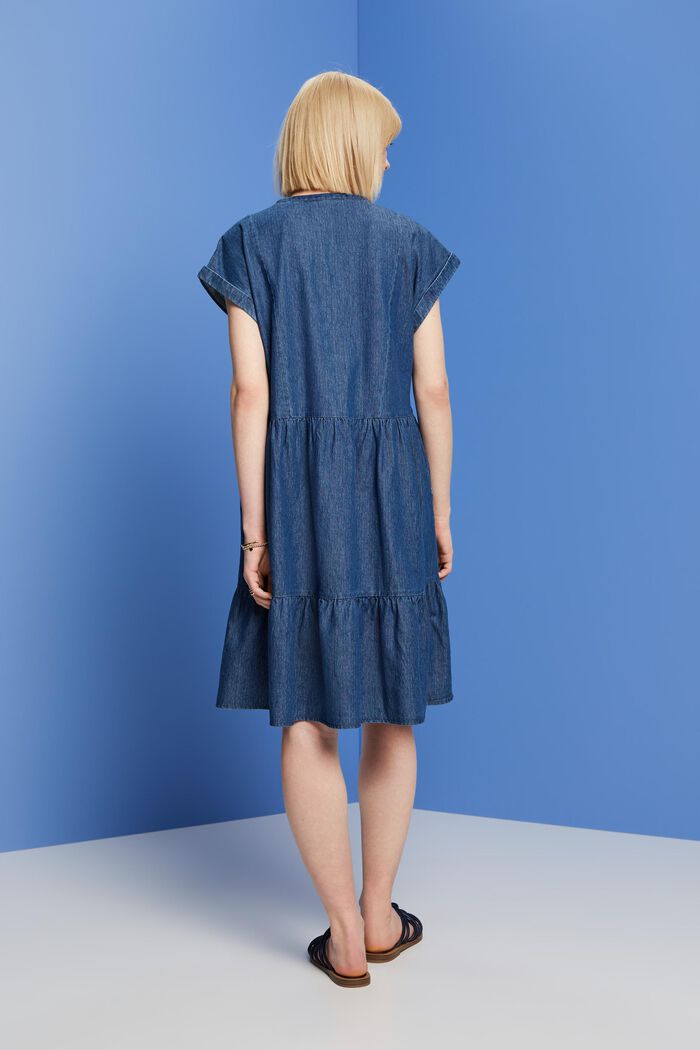 Lekka, dżinsowa sukienka, 100% bawełna, BLUE MEDIUM WASHED, detail image number 3