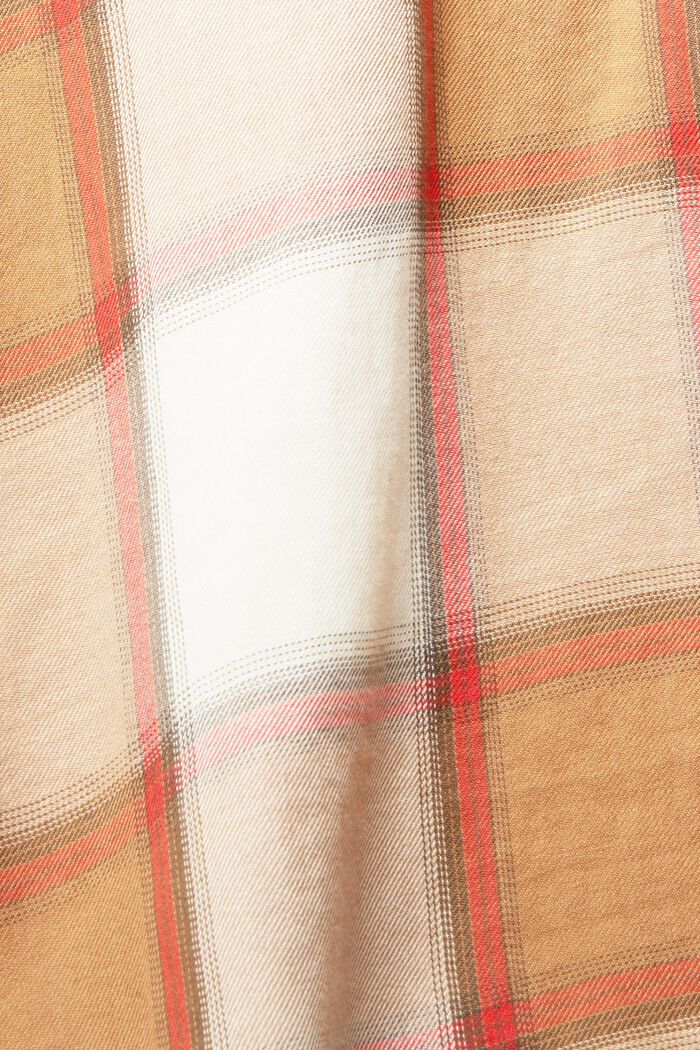 Bawełniana bluzka w kratę, LIGHT TAUPE, detail image number 4