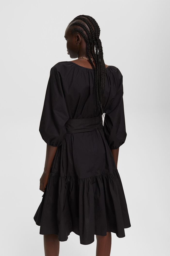Sukienka z szerokim, wiązanym paskiem w talii, BLACK, detail image number 2