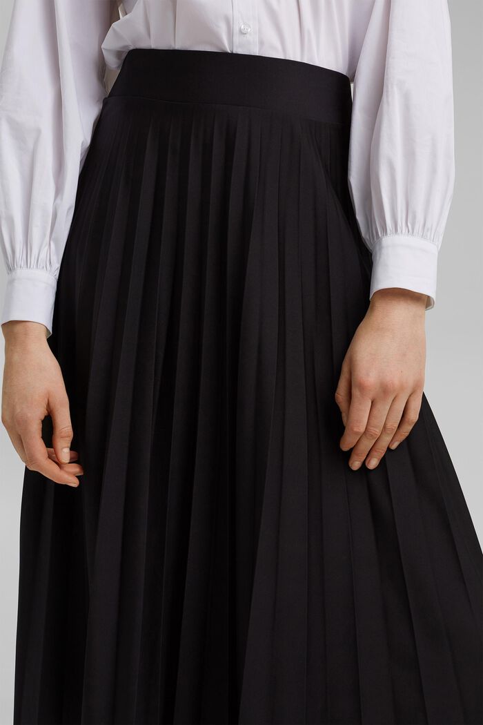 Z recyklingu: plisowana spódnica z elastycznym pasem, BLACK, detail image number 2