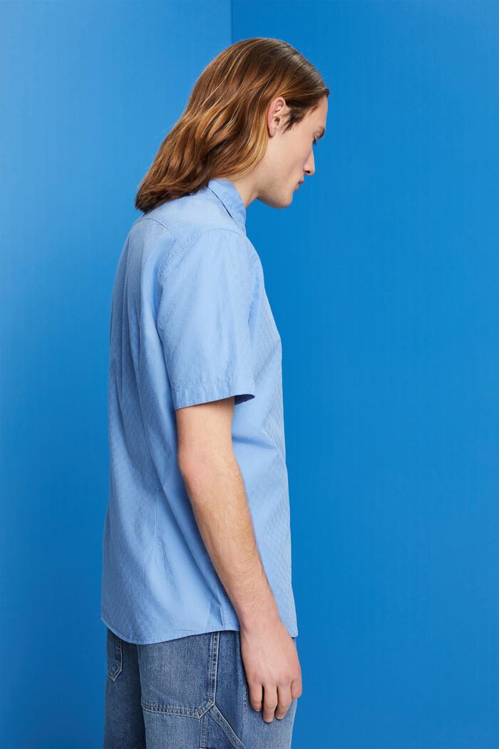 Fakturowana koszulka slim fit, LIGHT BLUE, detail image number 3