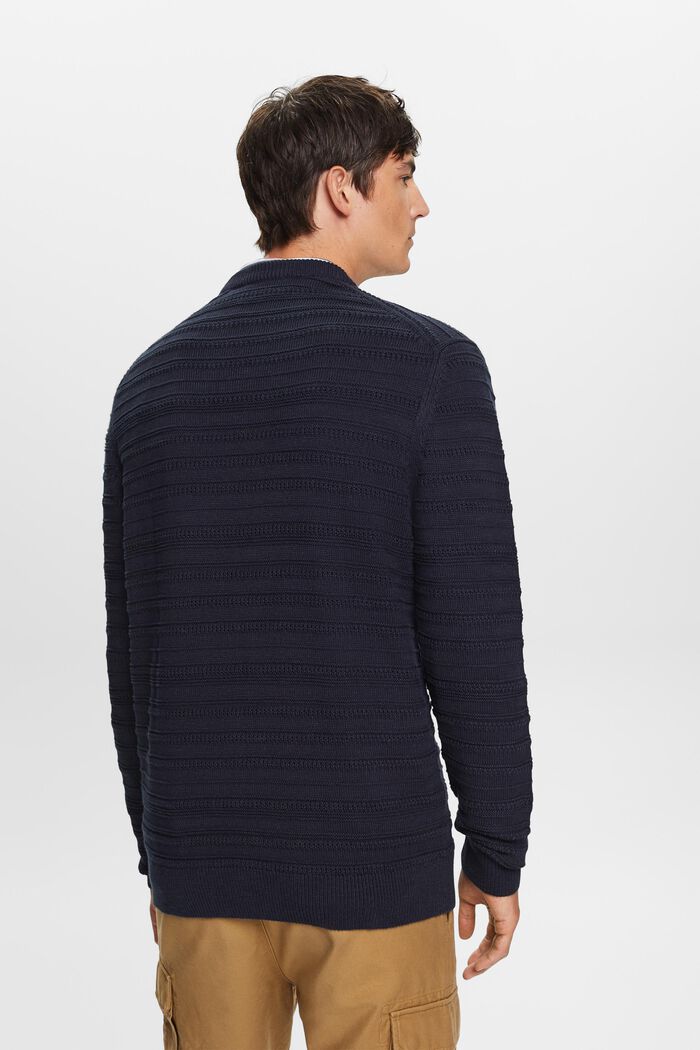 Fakturalny sweter z bawełny, NAVY, detail image number 4