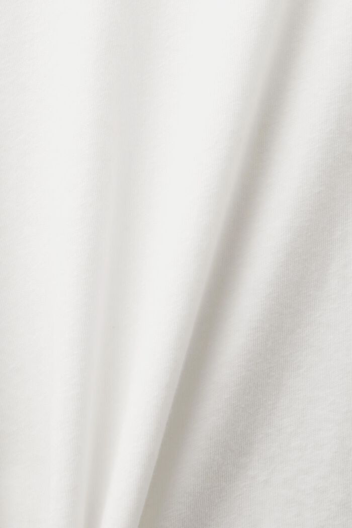T-shirt z bawełny i lnu, OFF WHITE, detail image number 4