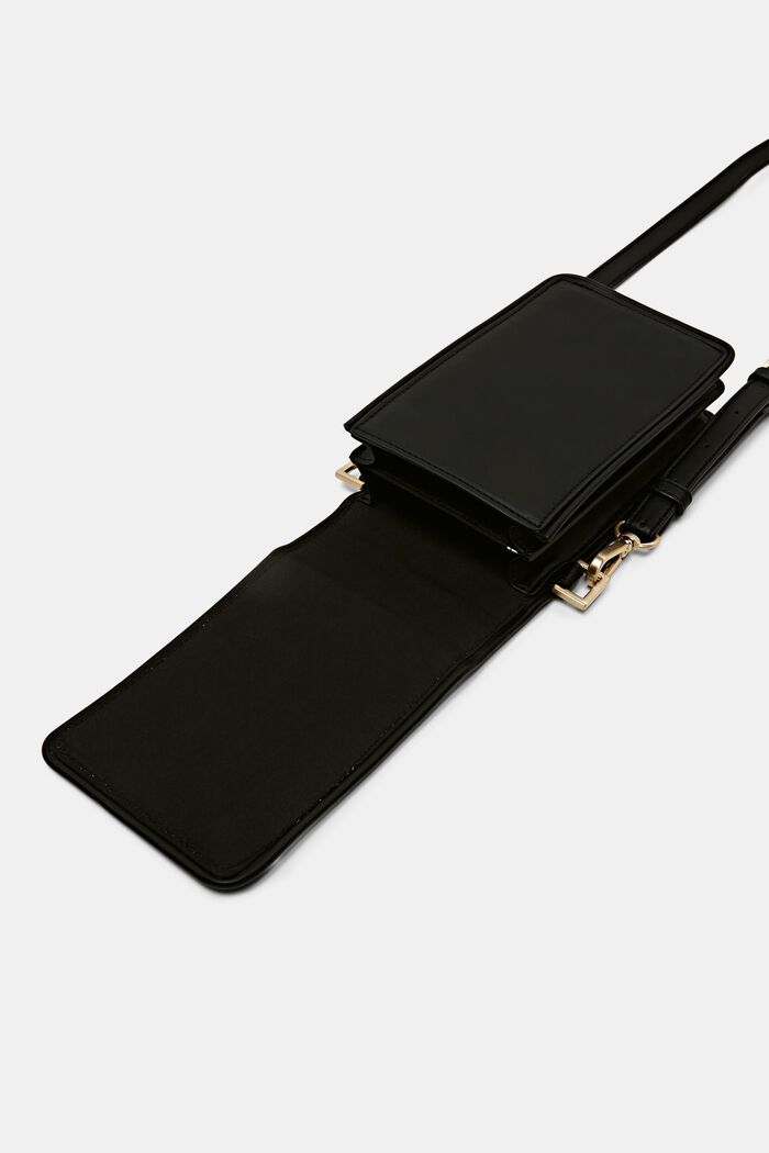 Mała torebka na telefon z ekoskóry, BLACK, detail image number 3