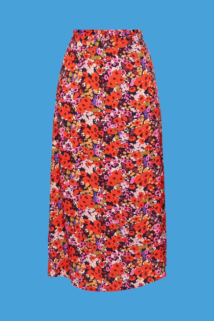 Spódnica midi z kwiatowym wzorem na całej powierzchni, NAVY, detail image number 6