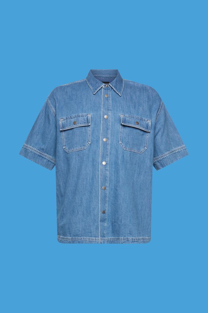 Dżinsowa koszula na zatrzaski, BLUE MEDIUM WASHED, detail image number 6